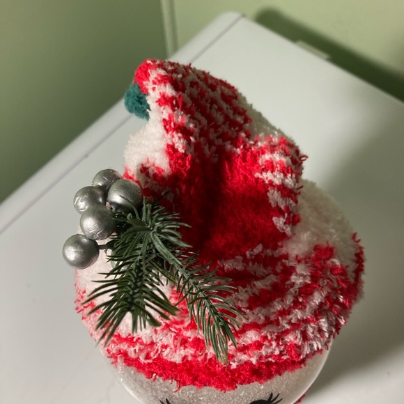 Festive lighted Snowman Holiday Decor with Red Accents - Picture 6 of 6